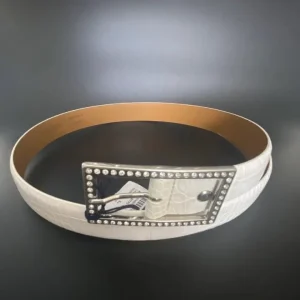 ANDERSON'S CINTURA PELLE DONNA STAMPA COCCO BIANCA