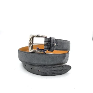 ANDERSON'S CINTURA IN PELLE SCAMOSCIATA STAMPA PITONE GRIGIA