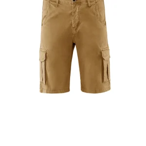 Bermuda con tasche cargo in gabardina di cotone