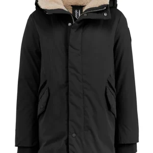 Parka lungo da bambino con cappuccio fisso water resistant e windproof