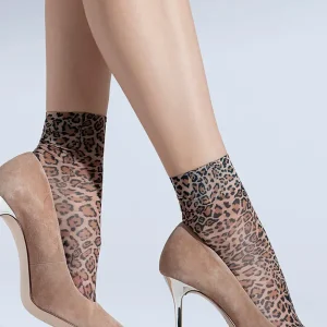 Wild animal print short socks