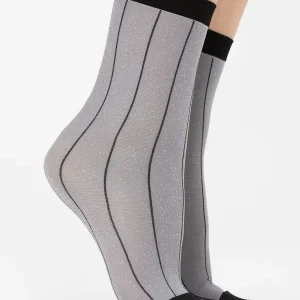 Women's vertical striped socks Trinket Grey