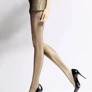 Brilliance Gold metallic effect tights