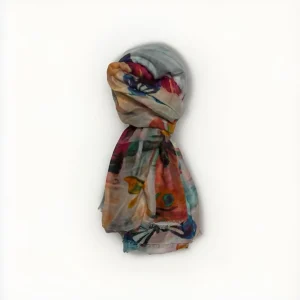 D'ANIELLO SCIARPA DONNA MISTO SETA  FANTASIA FARFALLE