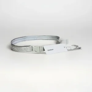 DONDUP CINTURA DONNA TESSUTO E STRASS LOGATO BIANCO