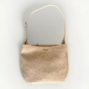 PIERO GUIDI SHOPPING BAG BORSA INTRECCIO BIANCO PANNA