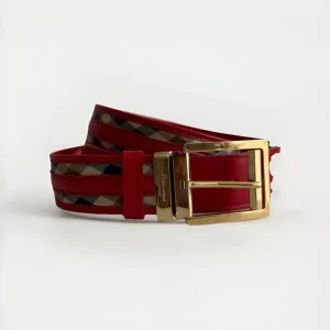 AQUASCUTUM OF LONDON CINTURA DONNA ROSSA FANTASIA CLUB CHECK