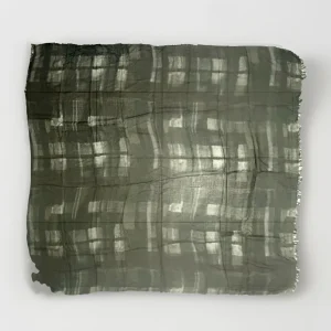 PESERICO SCIARPA UOMO FANTASIA QUADRI GRIGIO MARRONE E NERA