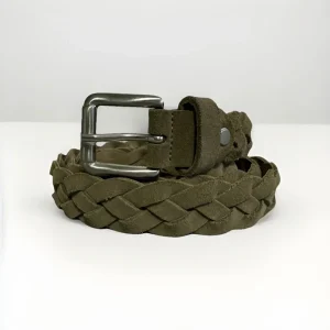 CINTURA ARTIGIANALE INTRECCIATA PELLE SCAMOSCIATA