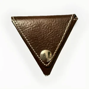 PORTAMONETE TRIANGOLARE PELLE MARRONE UNISEX