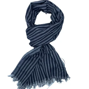 DONDUP SCIARPA COTONE RIGHE GRIGIO-NERO UNISEX