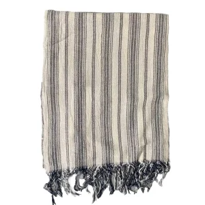 DONDUP SCIARPA COTONE BIANCO GRIGIO UNISEX