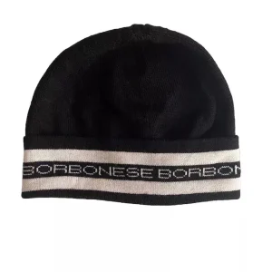 BORBONESE CAPPELLO CUFFIA LANA NERO UNISEX