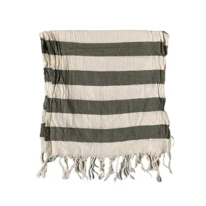 DONDUP SCIARPA COTONE BIANCO VERDE UNISEX