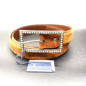 Anderson's Cintura In Pelle Stampa Pitone Marrone