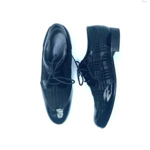 STUDIO POLLINI STRINGATA DONNA  IN PELLE VERNICE E NERO