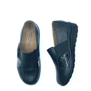 GRUNLAND MOCASSINI IN PELLE E VERNICE NERI