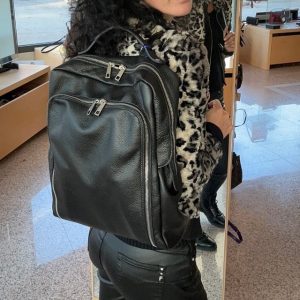 Zaino in pelle a due scomparti