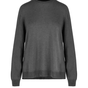 Maglione girocollo da donna in lana merinos a manica lunga