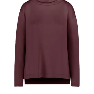 Felpa corta in scuba soft touch con collo alto