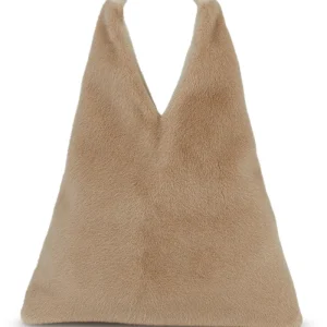 Borsa a trapezio in pelliccia effetto lapin
