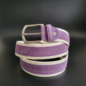Anderson's Cintura In Tessuto E Pelle Scamosciata Bianco/Viola