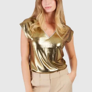 T-shirt metallizzata semplice ZELINA