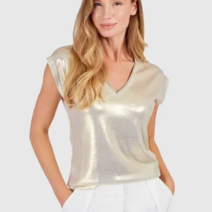 T-shirt metallizzata semplice ZELINA