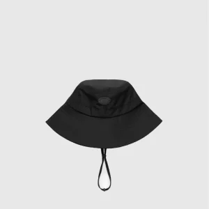 Cappello da pescatore nero unisex con tessuto resistente all'acqua