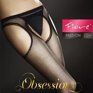 Open mesh and lace tights Passion Black