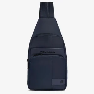 Piquadro  Zaino Monospalla in tessuto e pelle